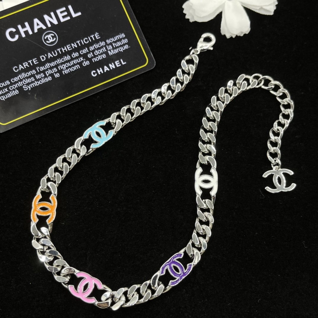 CCN399 Dopamine Color CC Choker Necklace - ccjewelryacc