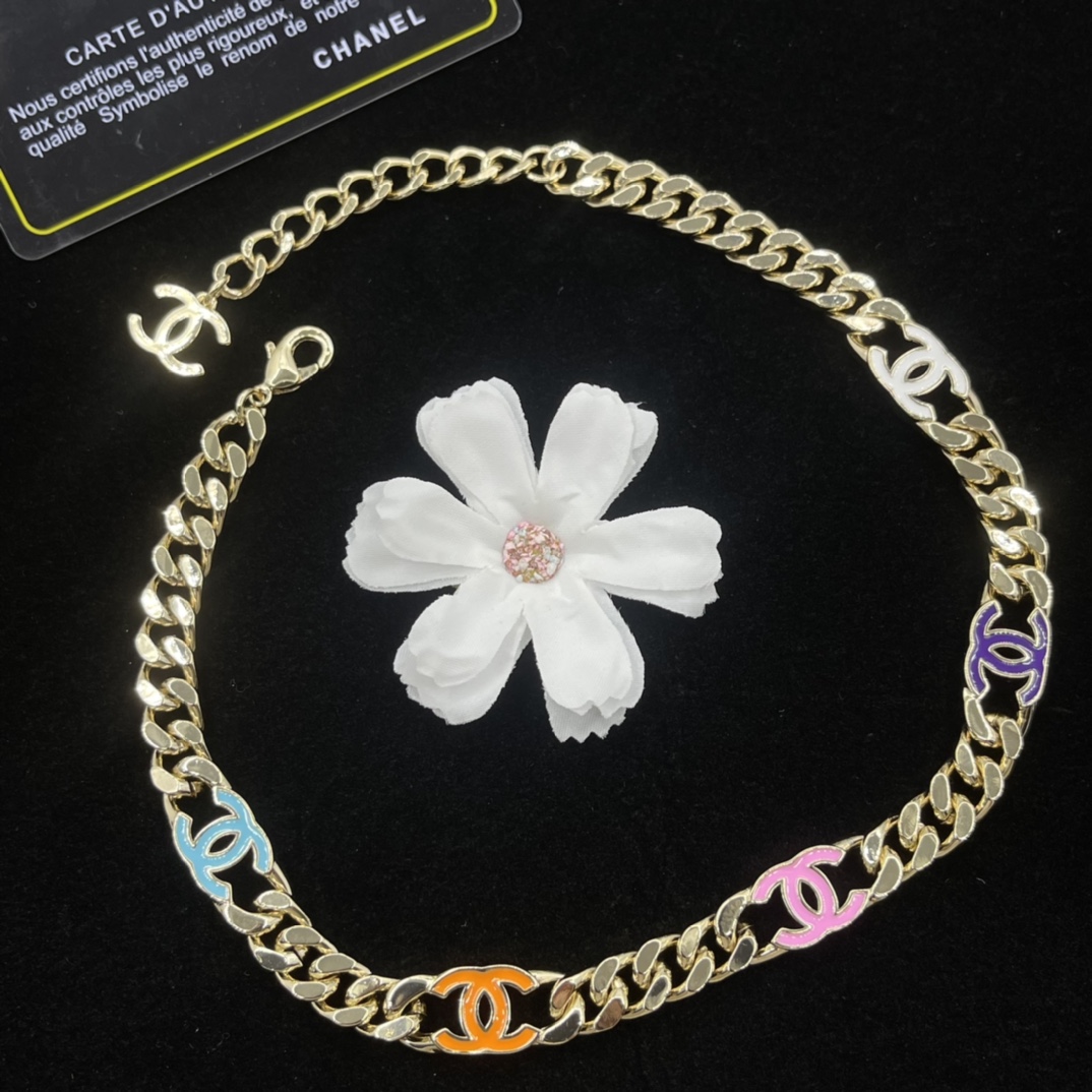 CCN399 Dopamine Color CC Choker Necklace - ccjewelryacc