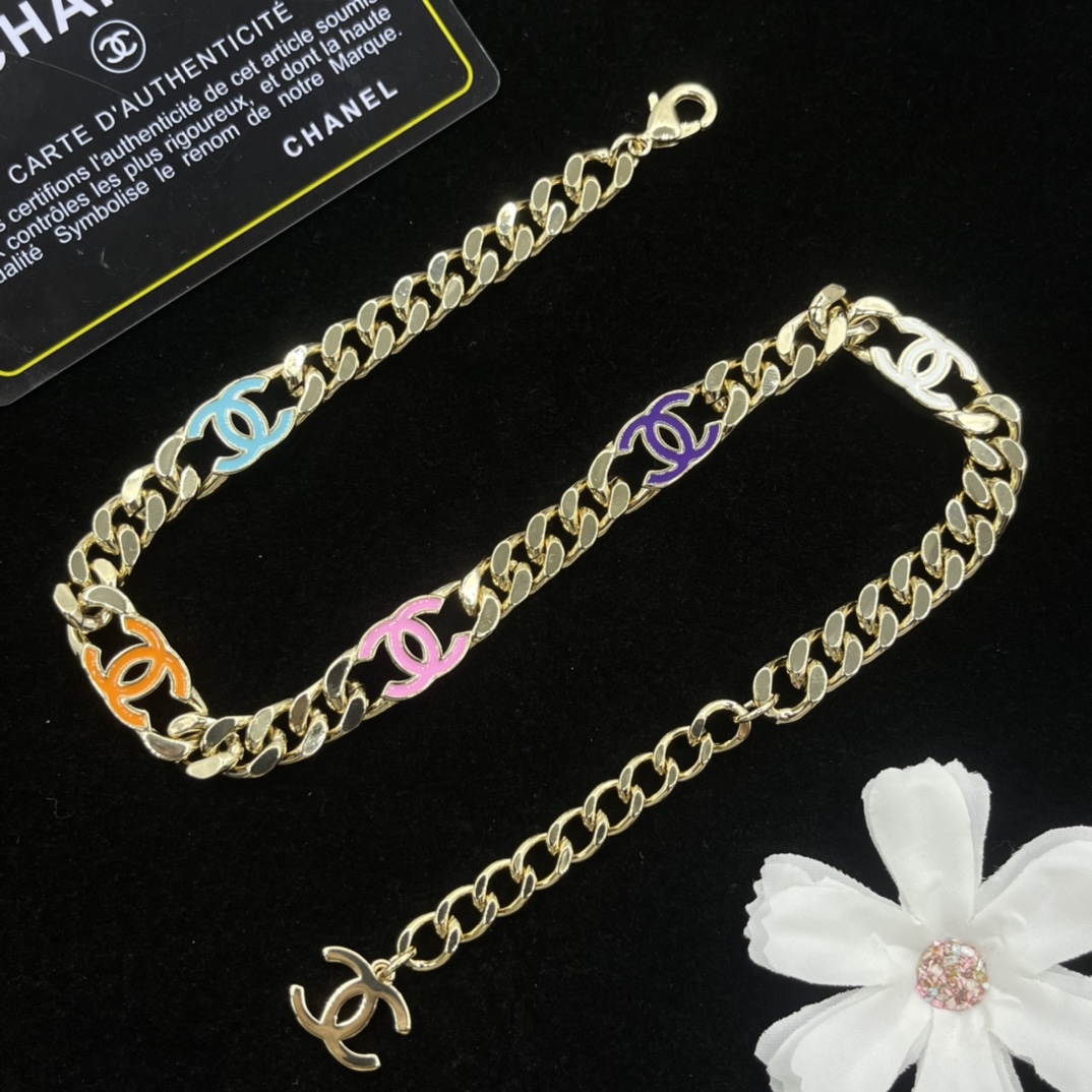 CCN399 Dopamine Color CC Choker Necklace - ccjewelryacc