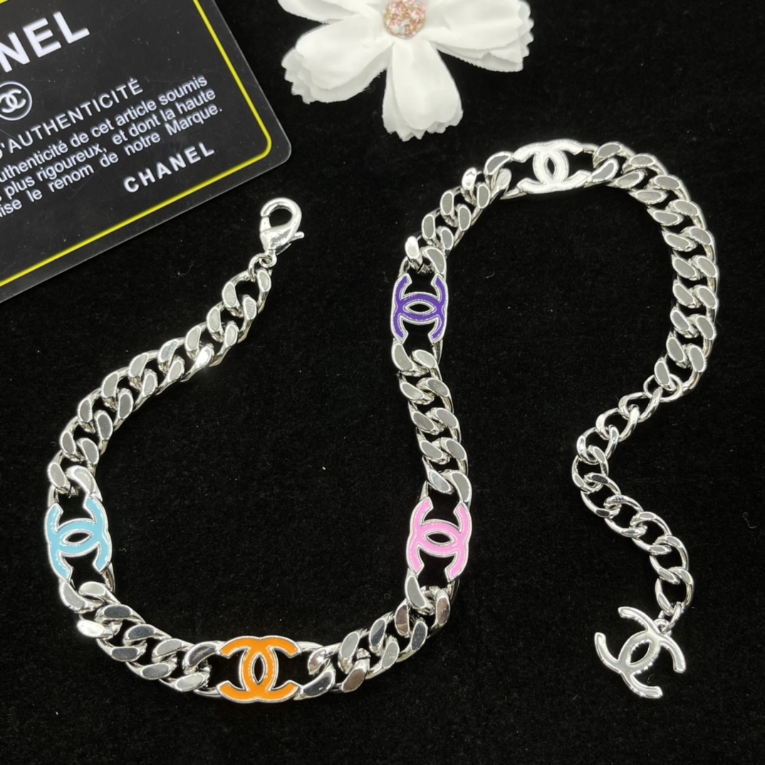 CCN399 Dopamine Color CC Choker Necklace - ccjewelryacc