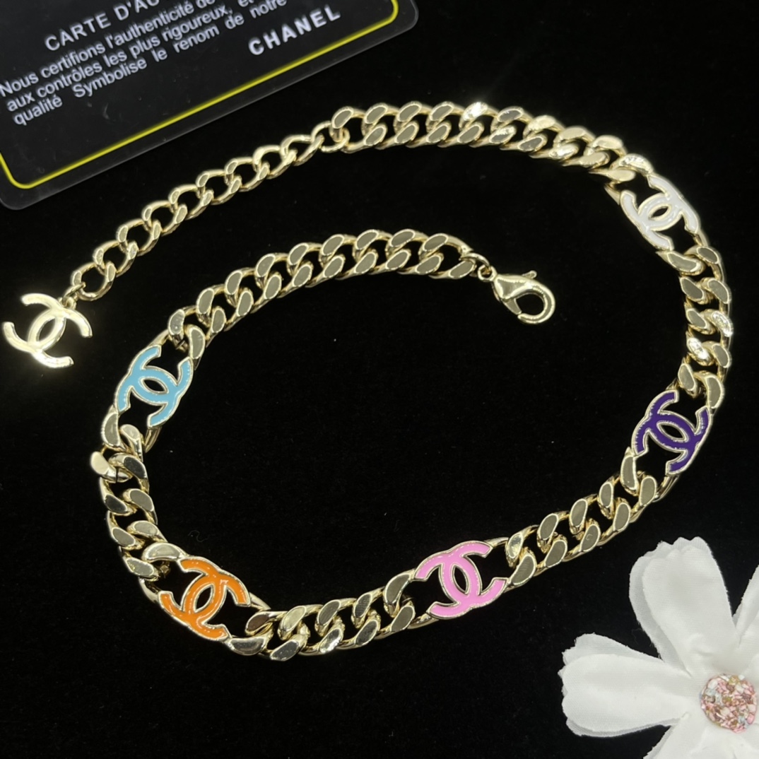 CCN399 Dopamine Color CC Choker Necklace - ccjewelryacc