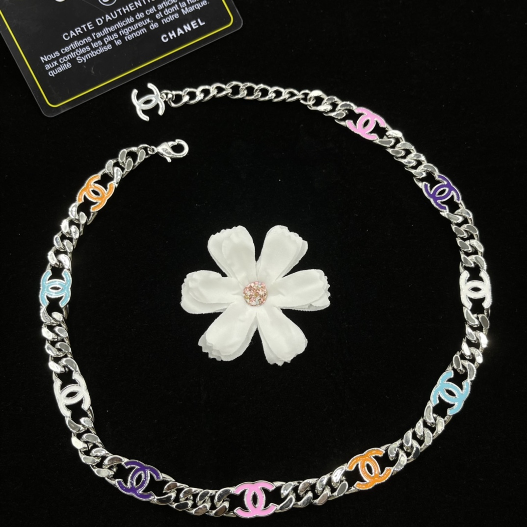 CCN399 Dopamine Color CC Choker Necklace - ccjewelryacc