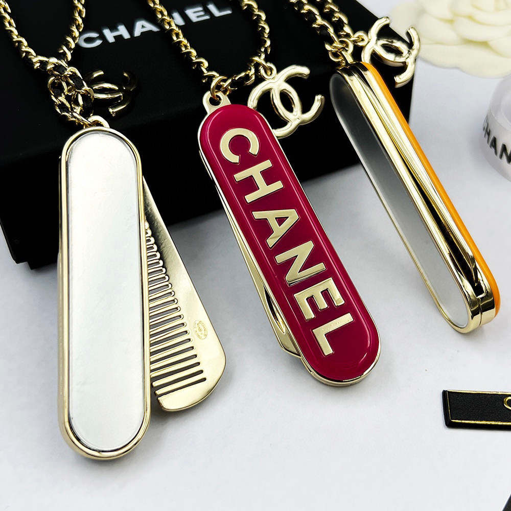 CCL059 CC comb Pendant necklace sweater chain - ccjewelryacc