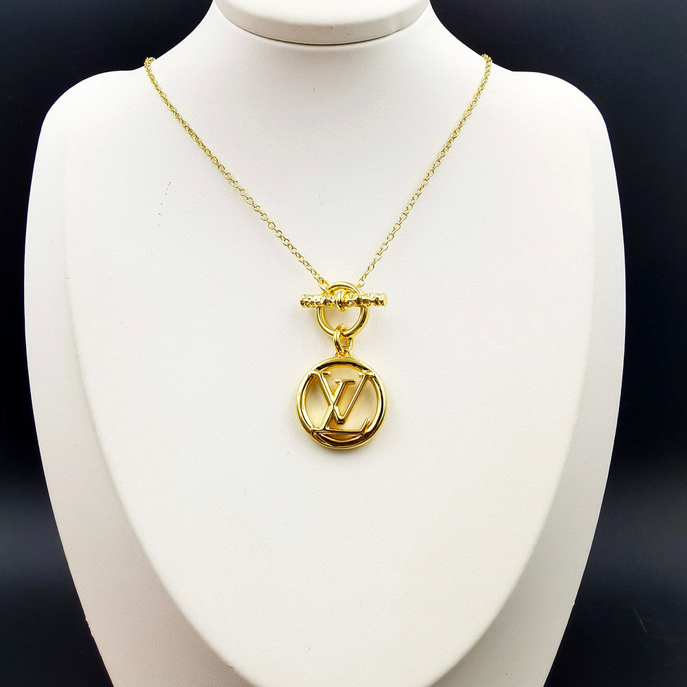 LVN100 Baby Louise T shape VL Circle pendant necklace - ccjewelryacc