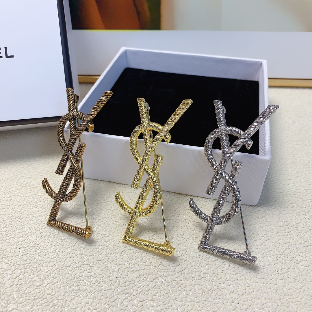 BYB001  Opyum y twisted brooch in metal - ccjewelryacc