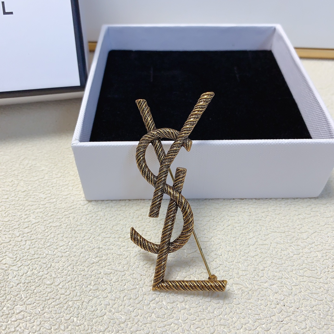 BYB001  Opyum y twisted brooch in metal - ccjewelryacc