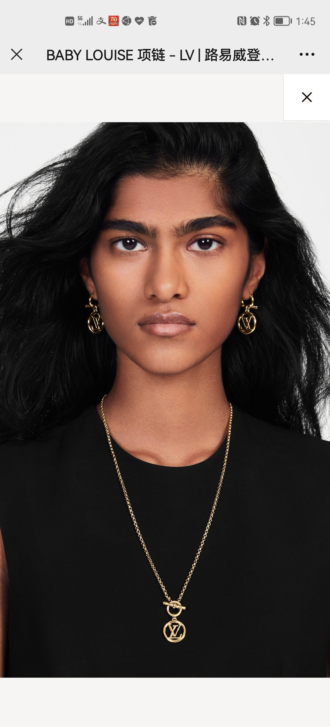 LVT019 Baby Louise T shape VL Circle pendant necklace earring jewelry set - ccjewelryacc