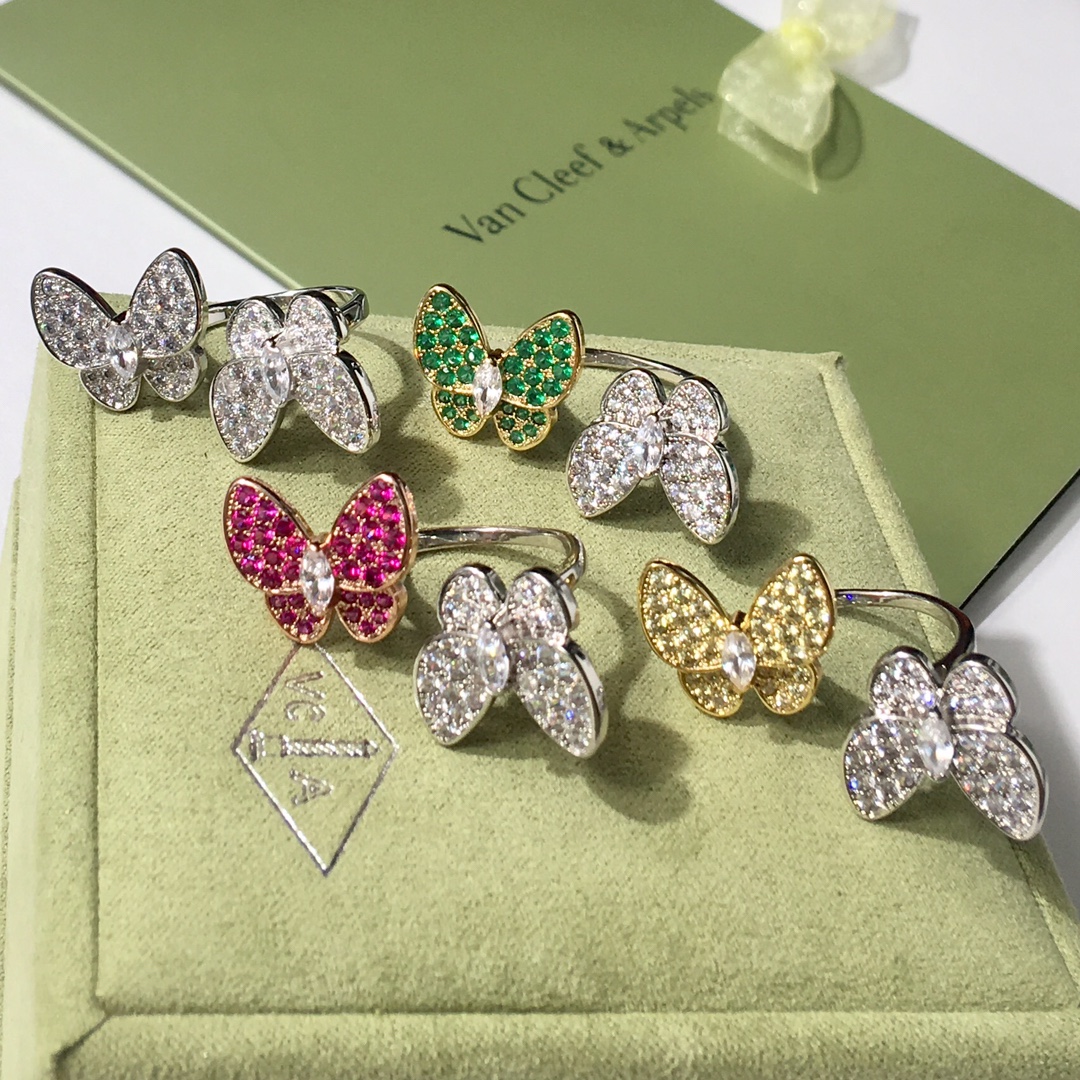 VCR003 van cleef two butterfly ring - ccjewelryacc
