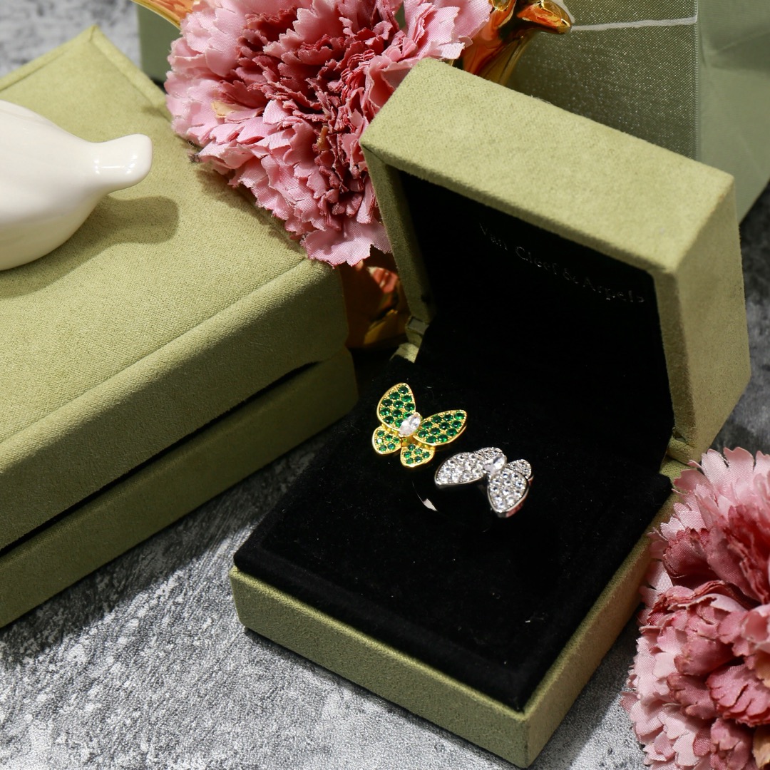 VCR003 van cleef two butterfly ring - ccjewelryacc
