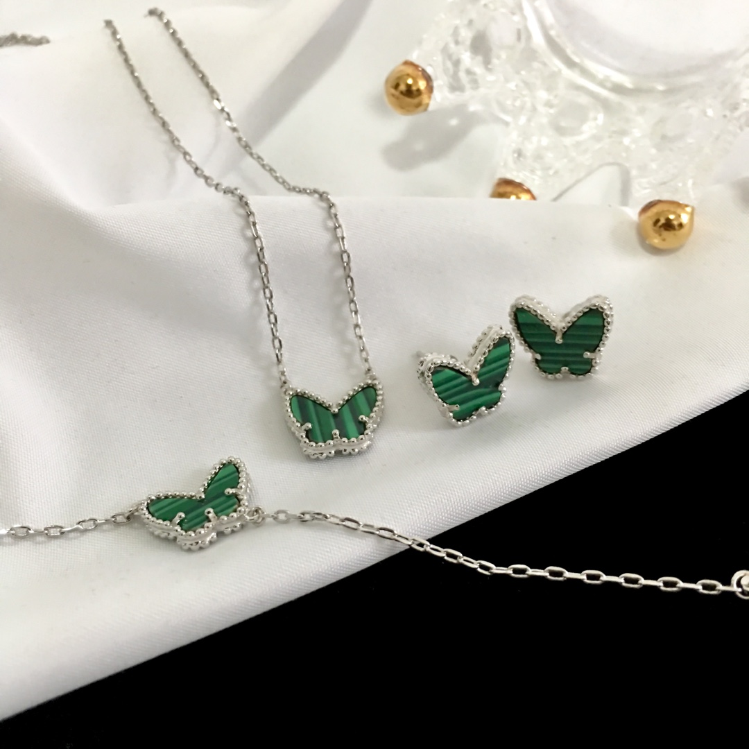 VCT011 Van cleef Lucky Alhambra butterfly pendant necklace bracelet earring stud jewelry set - ccjewelryacc