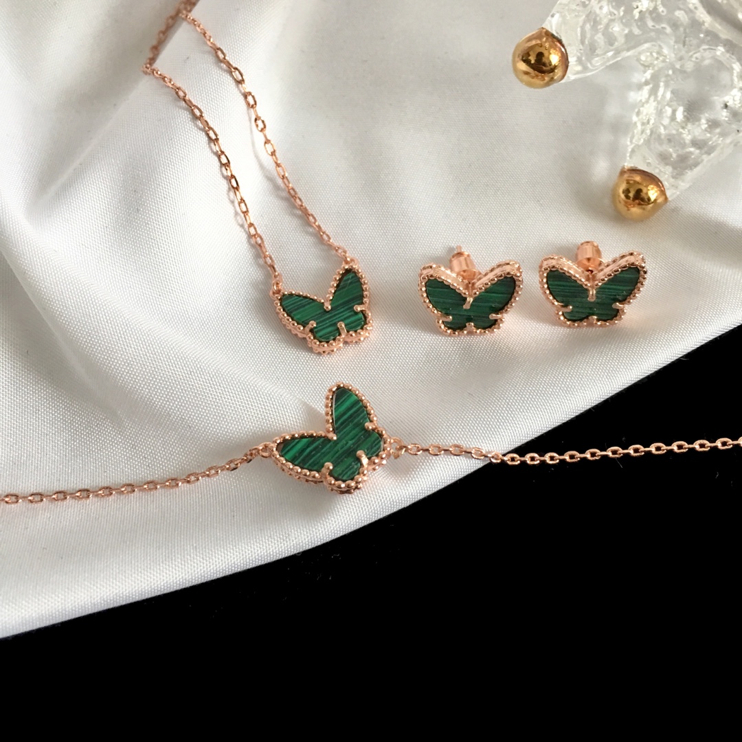 VCT011 Van cleef Lucky Alhambra butterfly pendant necklace bracelet earring stud jewelry set - ccjewelryacc