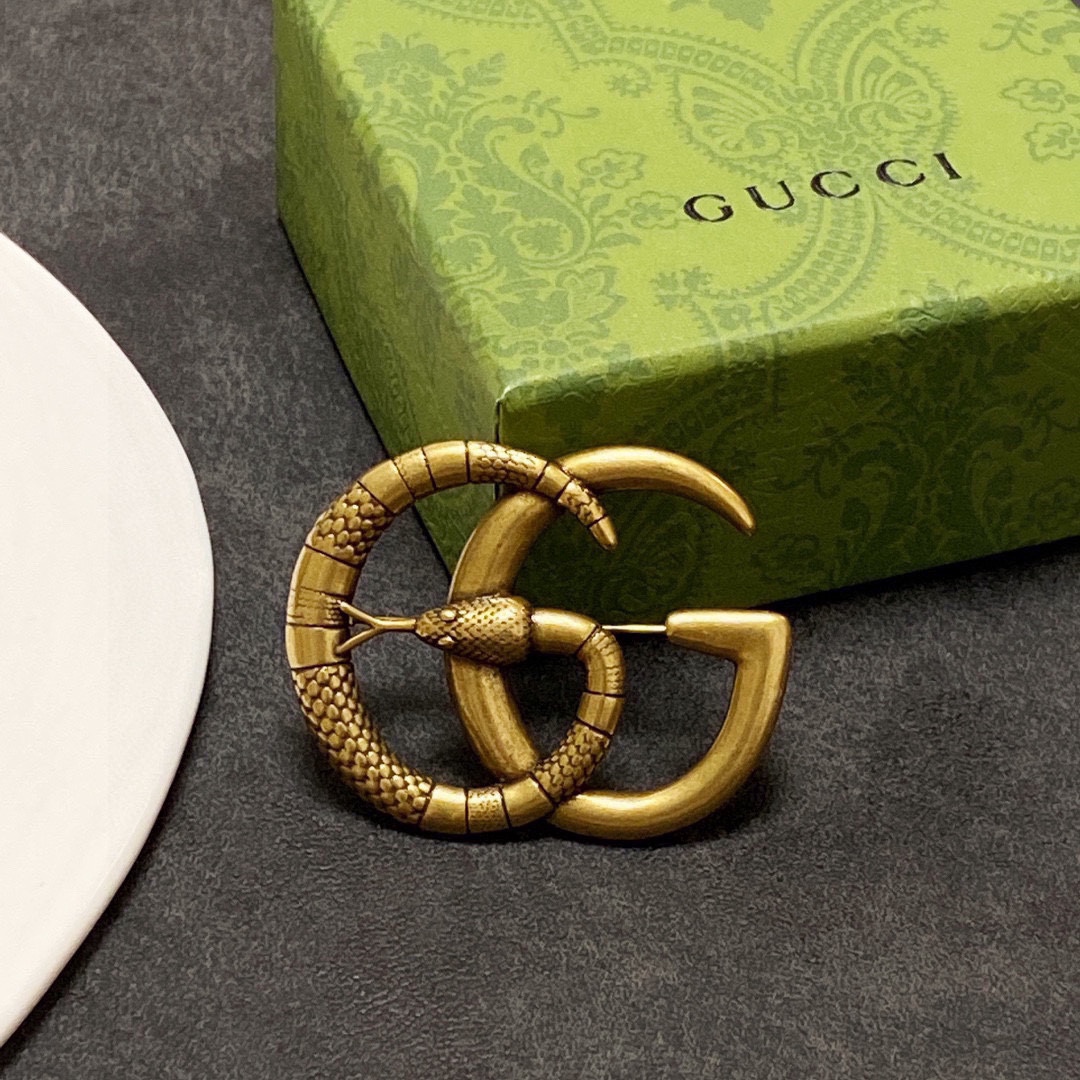GGB048 Vintage snake GG Logo Brooch - ccjewelryacc