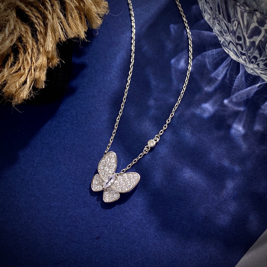 VCN043 Van cleef two butterfly Diamond necklace - ccjewelryacc