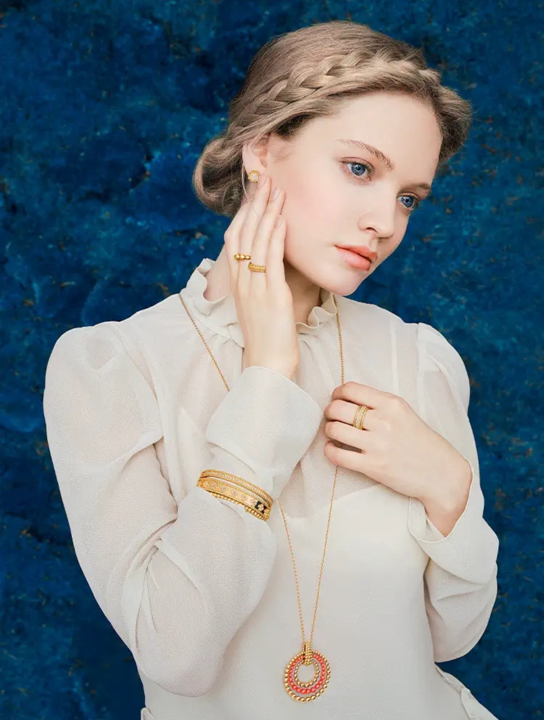 VCS029 VCA Narrow 1 Rows diamond perlee bangle bracelet - ccjewelryacc