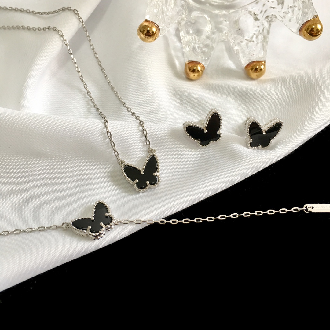 VCT011 Van cleef Lucky Alhambra butterfly pendant necklace bracelet earring stud jewelry set - ccjewelryacc