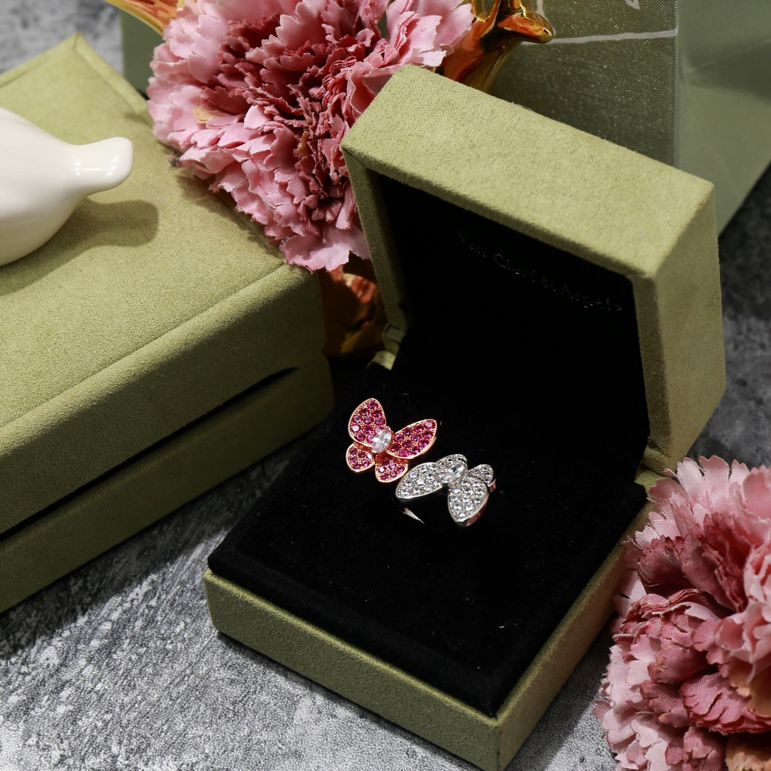 VCR003 van cleef two butterfly ring - ccjewelryacc