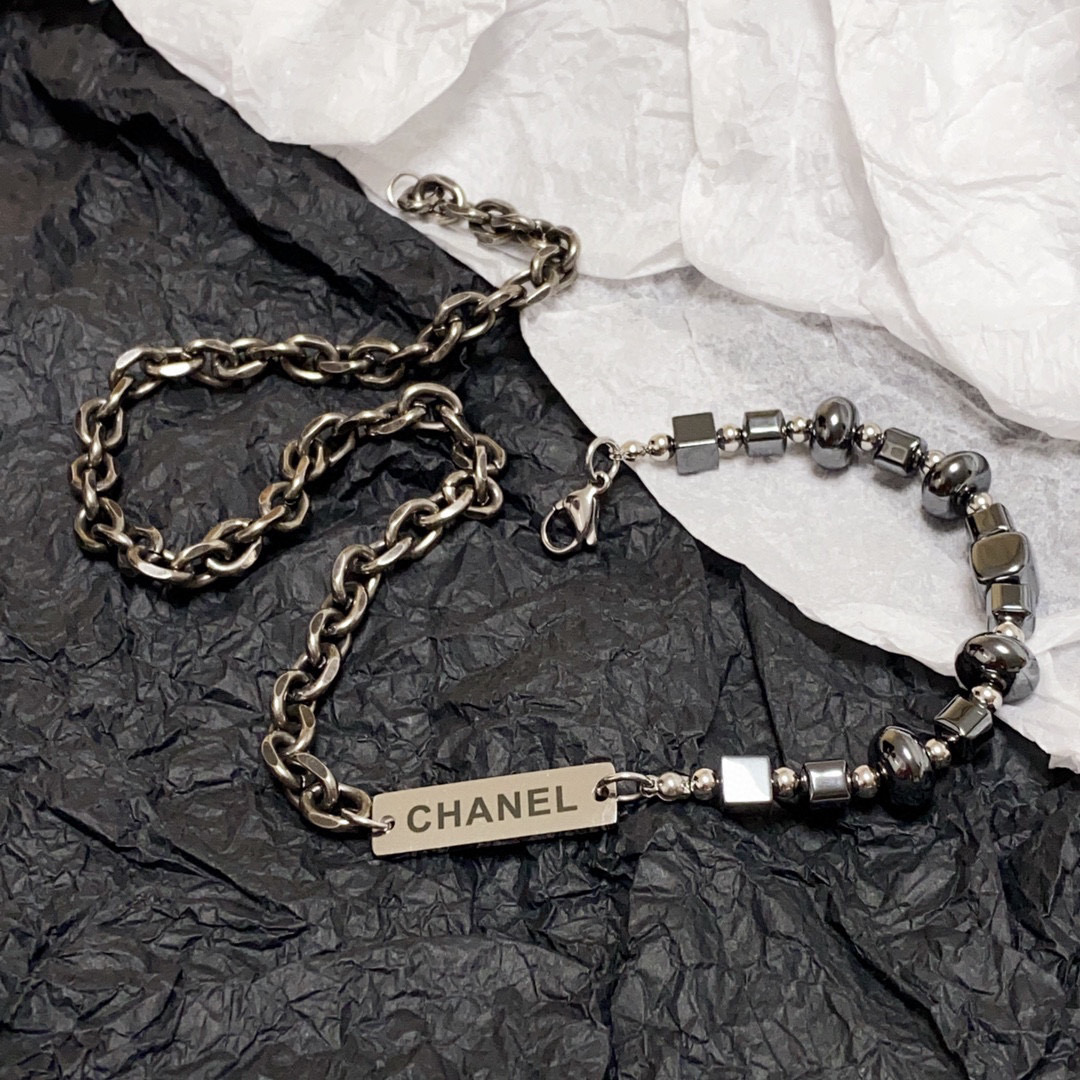 CCN419 CC Strong magnetic black gallstone choker necklace - ccfashionjewelry