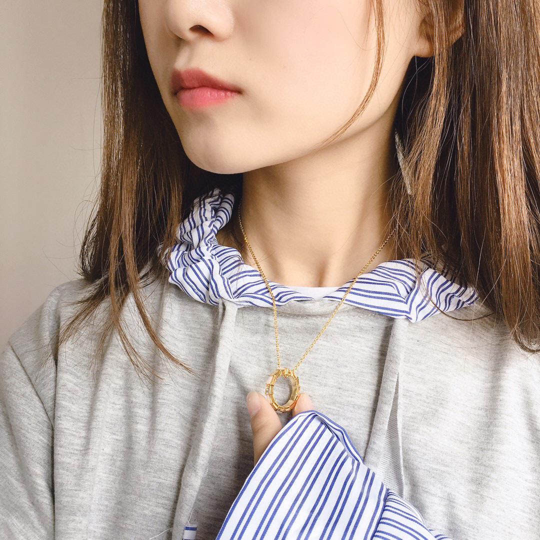 BGN017 Mother of pearl and diamond Serpenti viper necklace - ccjewelryacc