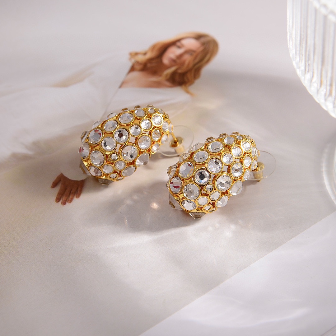 VTE127 Full crystal diamond drop earrings for women - ccjewelryacc