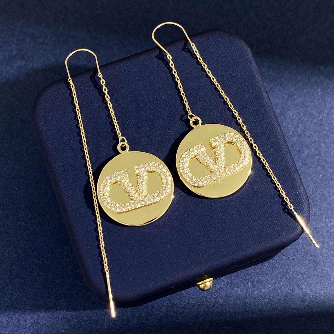 VTN037 Valentino Garavani VLogo Signature crystal pendant necklace bracelet earrins - ccjewelryacc