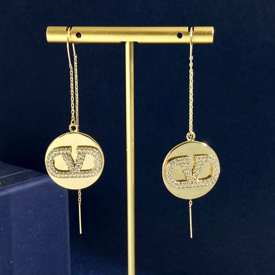 VTN037 Valentino Garavani VLogo Signature crystal pendant necklace bracelet earrins - ccjewelryacc