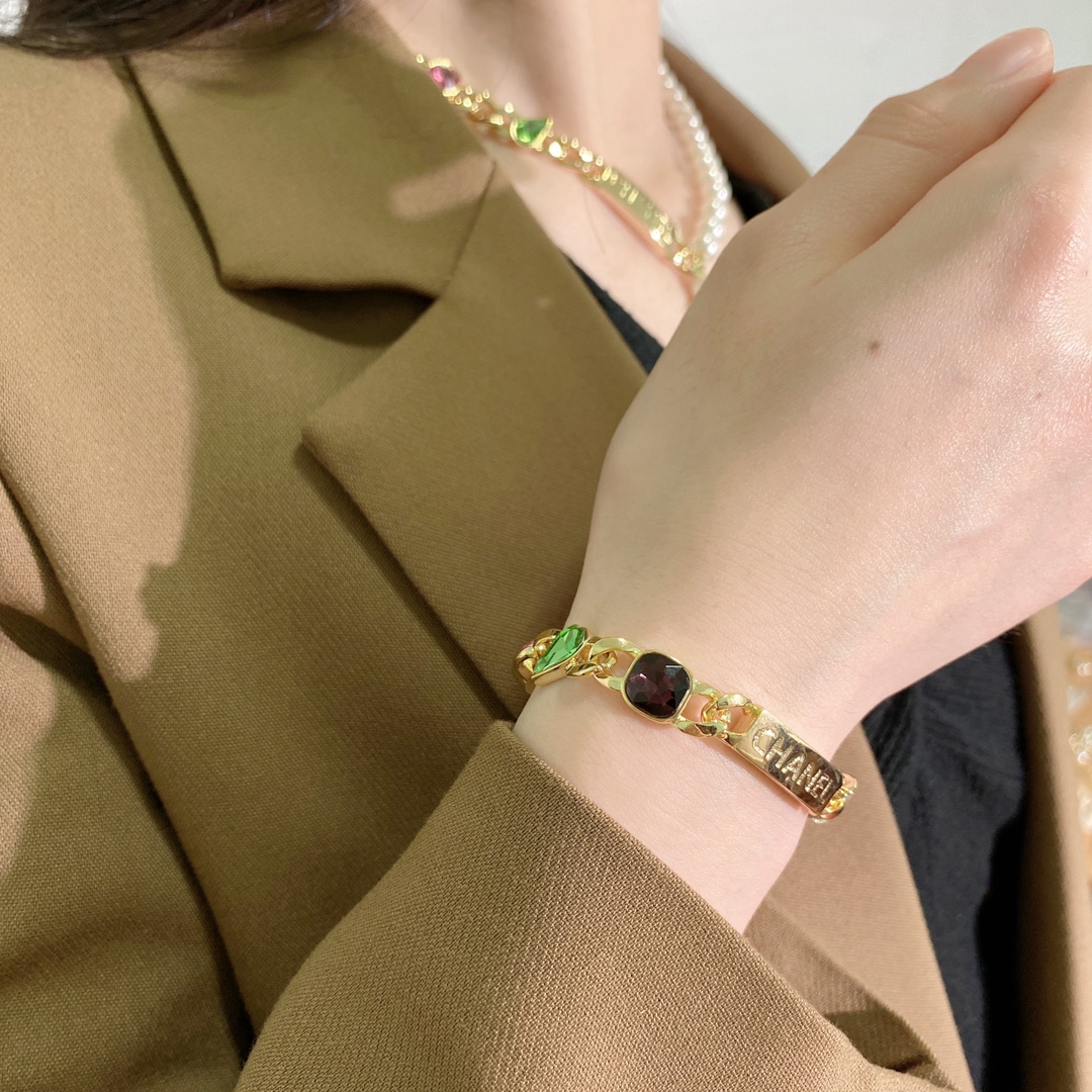 CCN427 CC colorful signature Choker necklace bracelet - ccjewelryacc