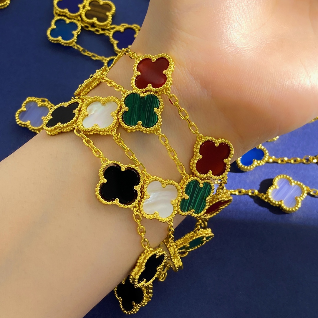 VCS030 Four leaf cover Bracelet 5 motifs Gold/Rose gold/White gold - ccjewelryacc