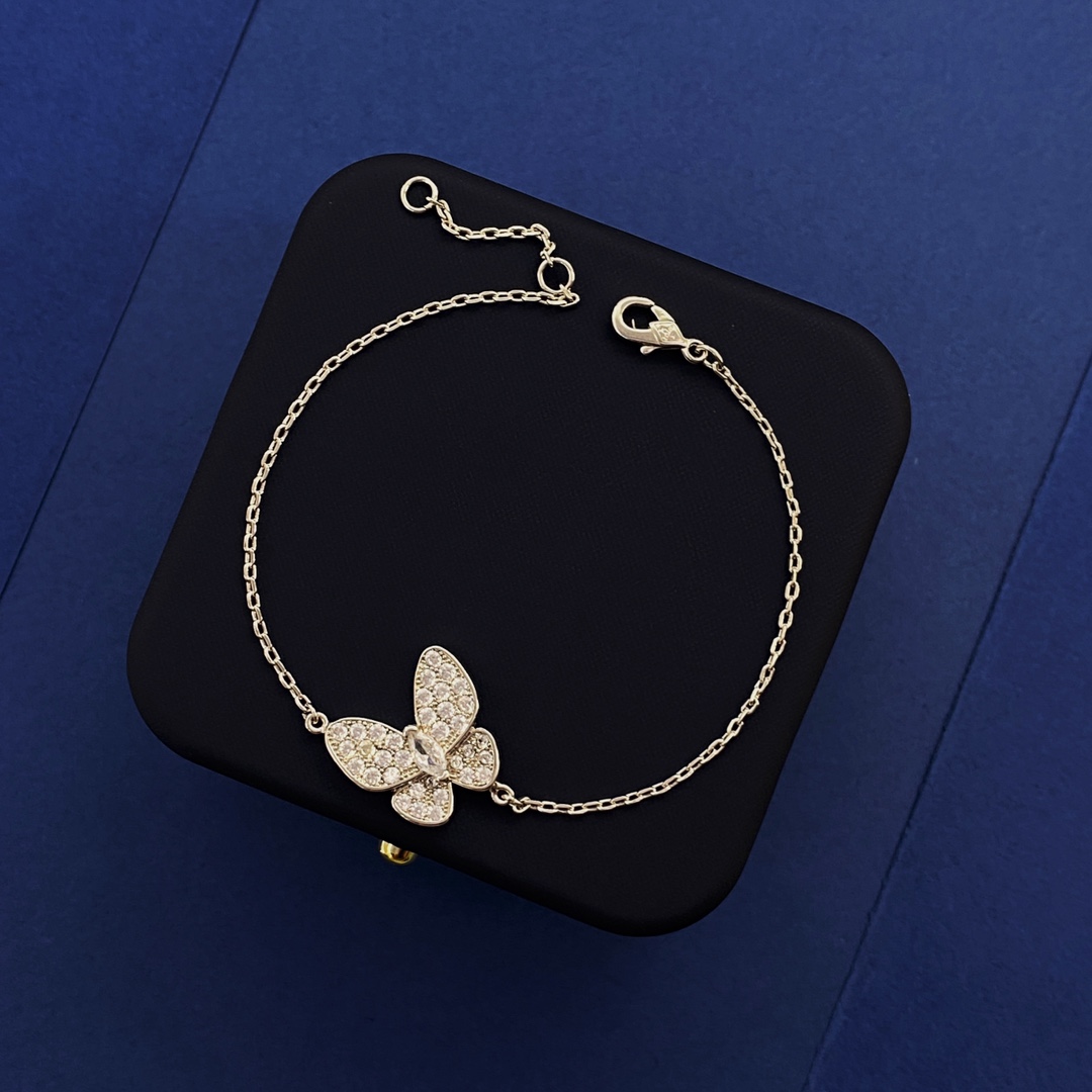 VCT010 Van cleef diamond two butterfly jewelry set - ccjewelryacc