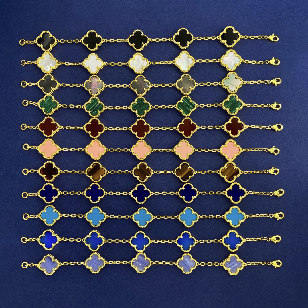 VCS030 Four leaf cover Bracelet 5 motifs Gold/Rose gold/White gold - ccjewelryacc