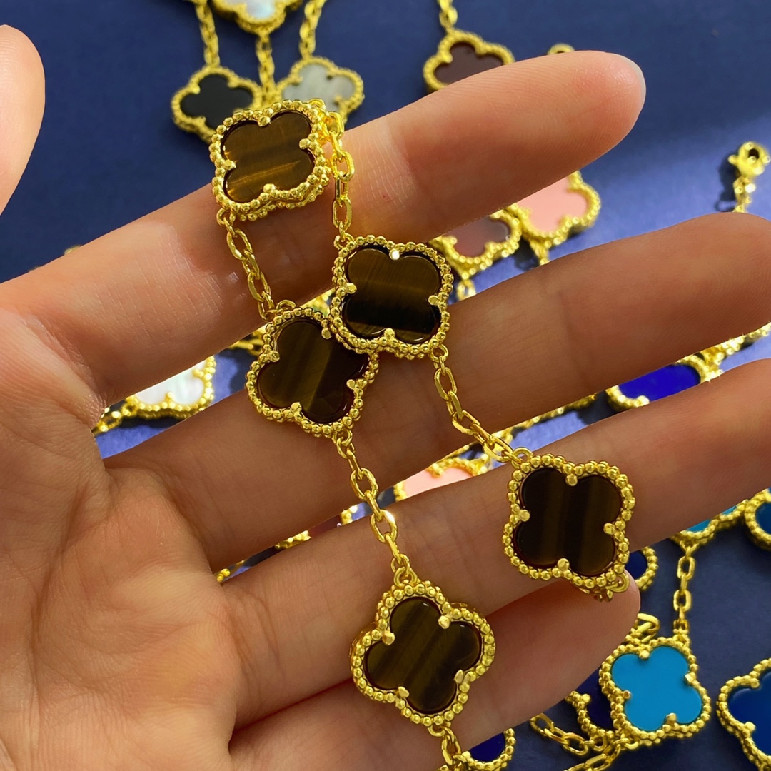 VCS030 Four leaf cover Bracelet 5 motifs Gold/Rose gold/White gold - ccjewelryacc