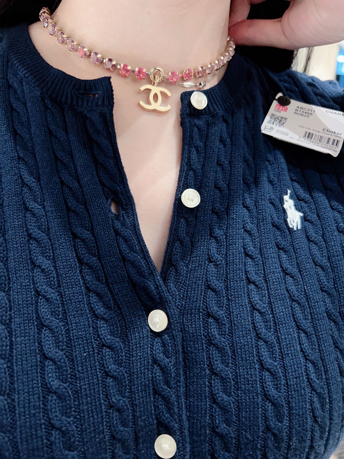 CCN360 24p Swarovski colorful crystal cc pendant necklace - ccjewelryacc