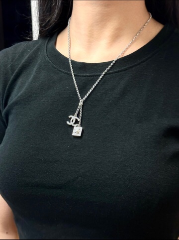 CCN428 CC 24s double c logo pendant necklace - ccjewelryacc