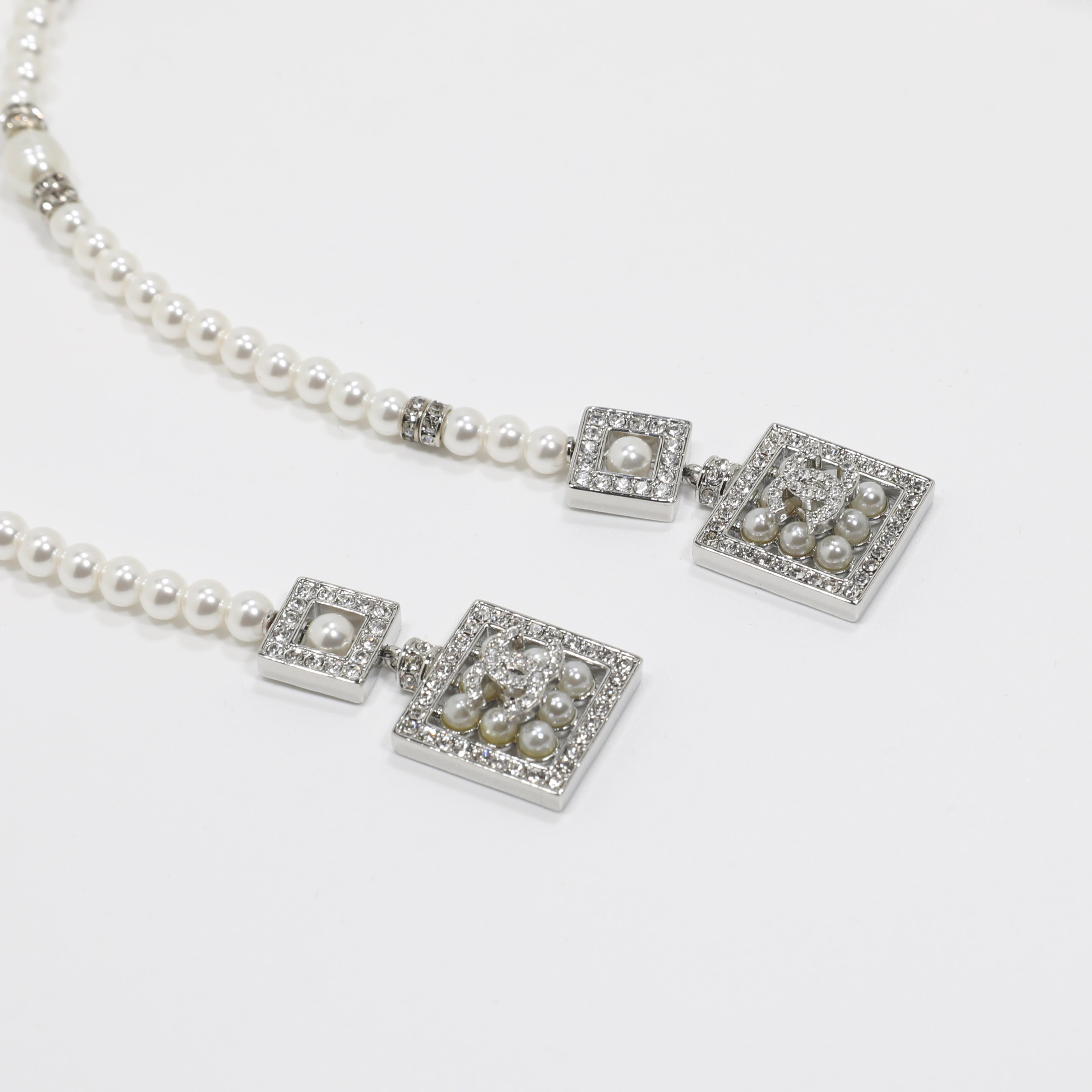 CCL336 CC perfume bottle double fringe pendant long necklace - ccjewelryacc