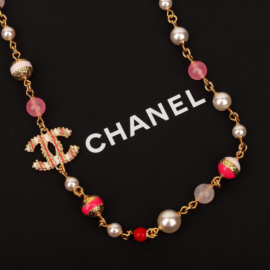 CCN257 24P CC pink pearl choker necklace - ccjewelryacc