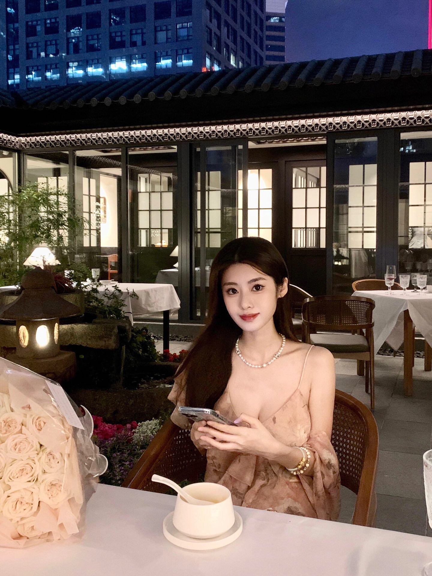 CCN441 24S CC square pearl choker necklace - ccjewelryacc