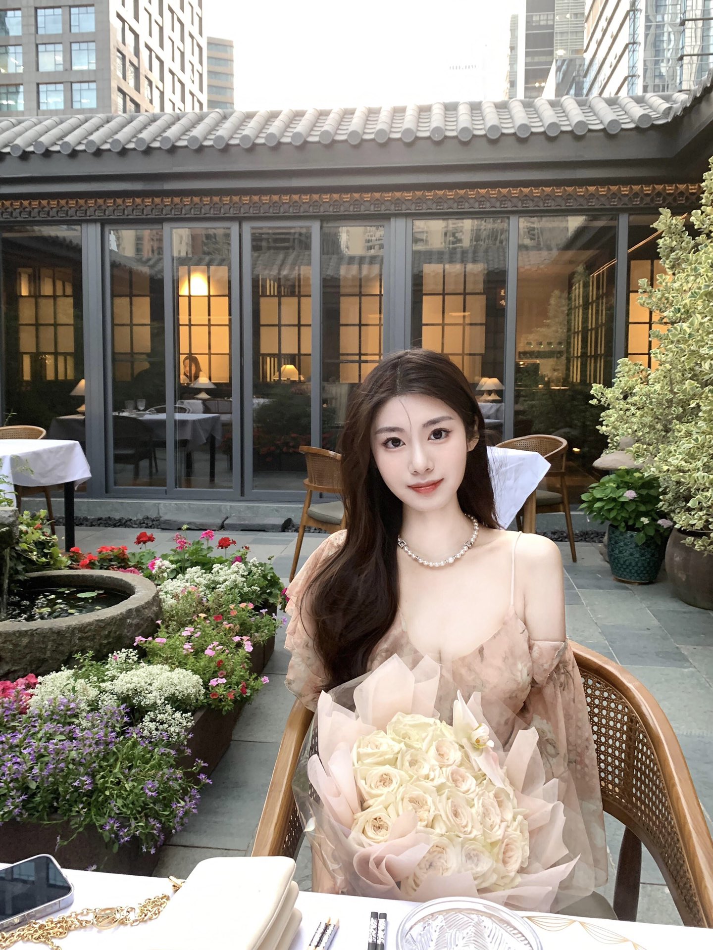 CCN441 24S CC square pearl choker necklace - ccjewelryacc