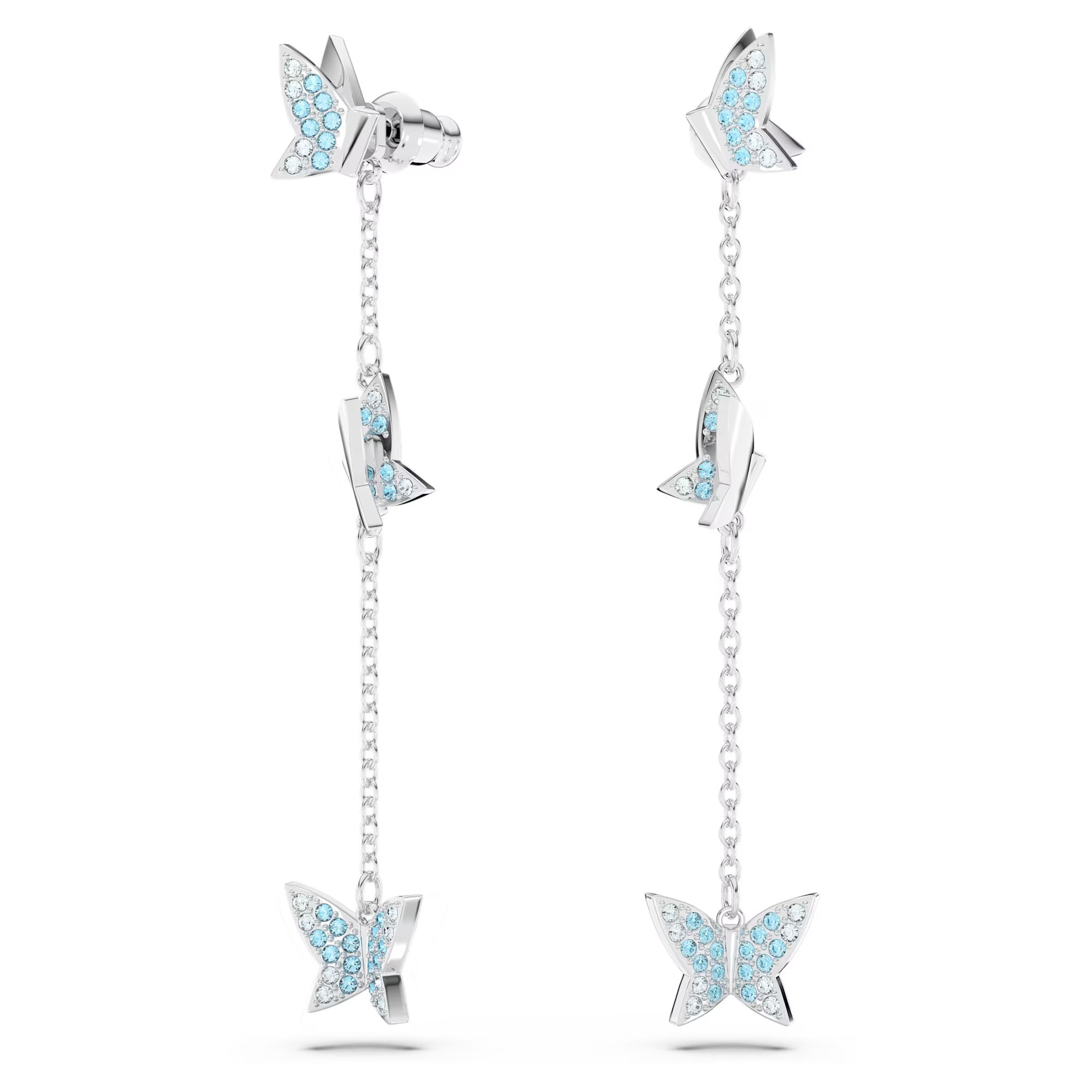 SVT005 Swarovski Blue crystal lilia butterfly necklace bracelet earrings collection - ccjewelryacc