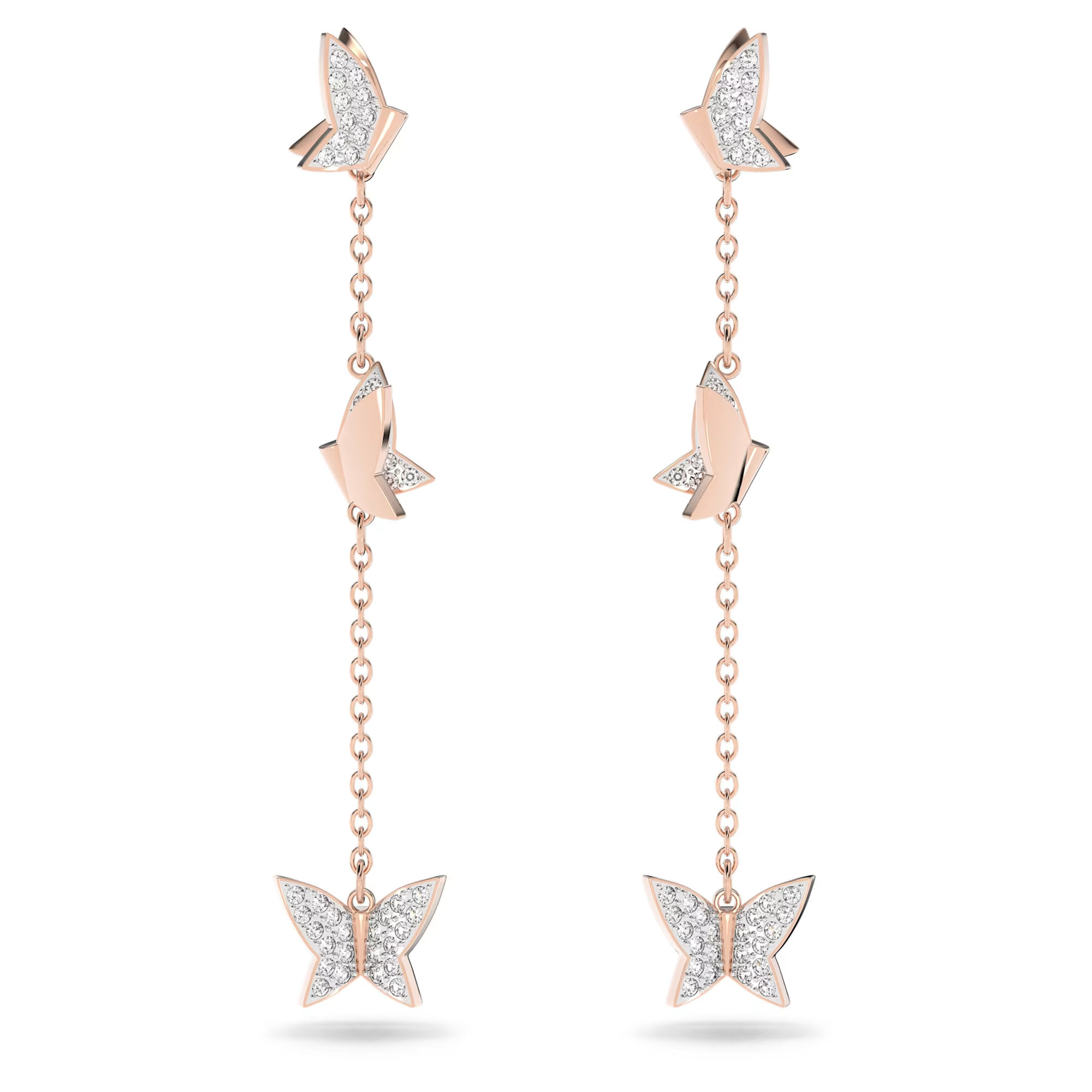 SVT006 Swarovski Rose Gold crystal lilia butterfly necklace bracelet earrings collection - ccjewelryacc