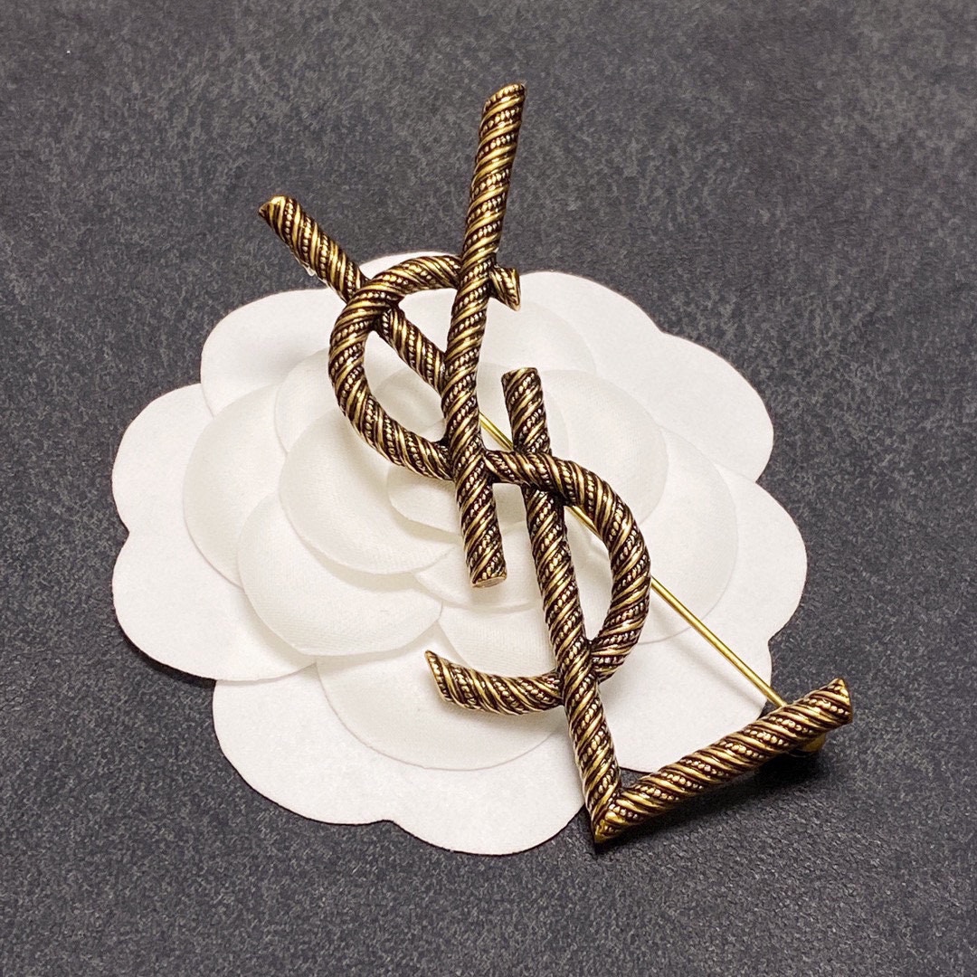 BYB001  Opyum y twisted brooch in metal - ccjewelryacc