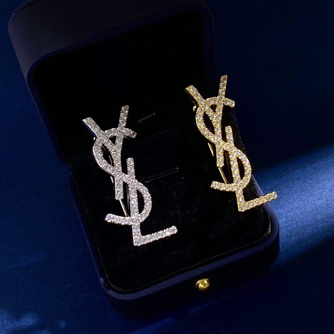 BYB047 Full crystal Y Letter brooch pin - ccjewelryacc