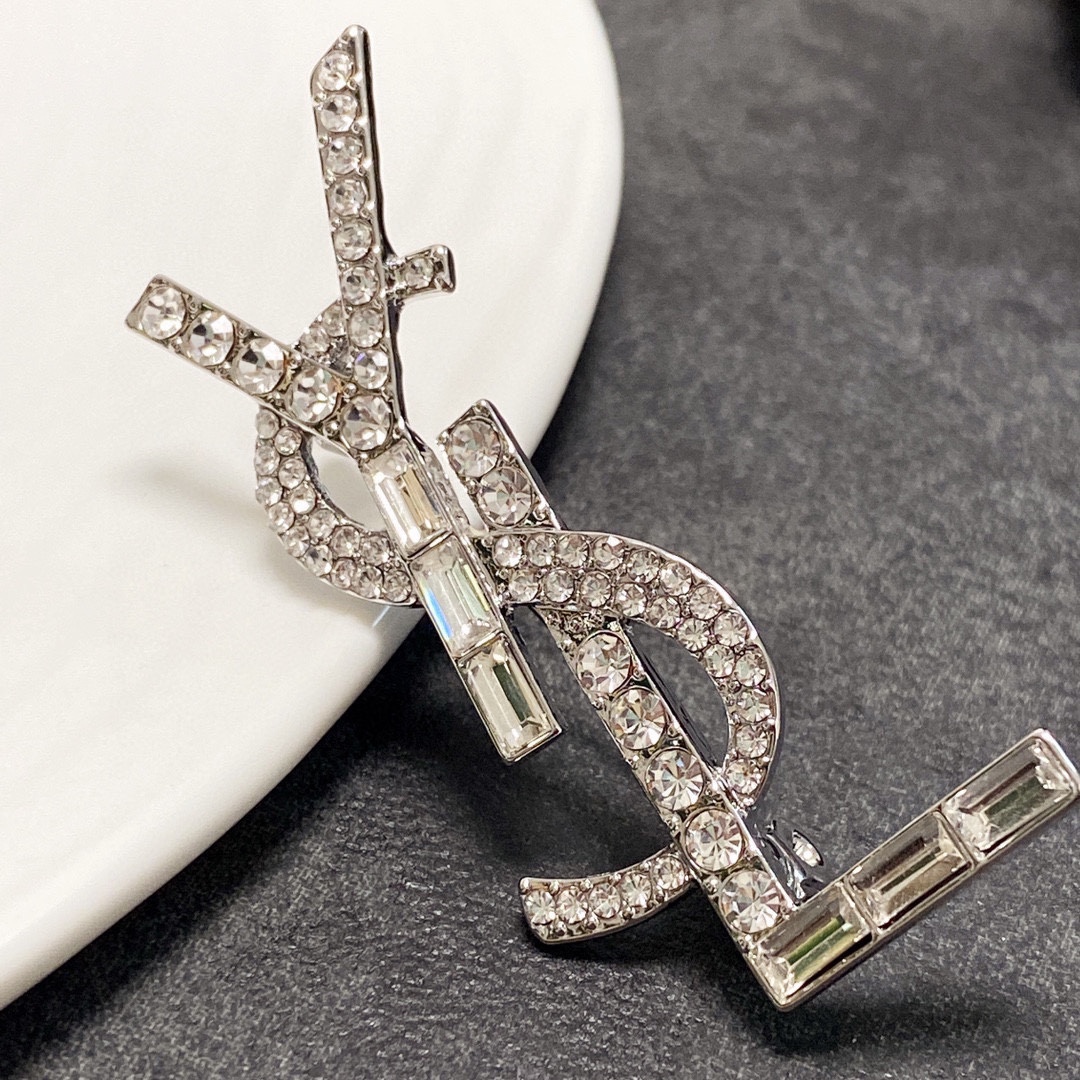 BYB004 Full crystal Y Letter brooch pin - ccjewelryacc