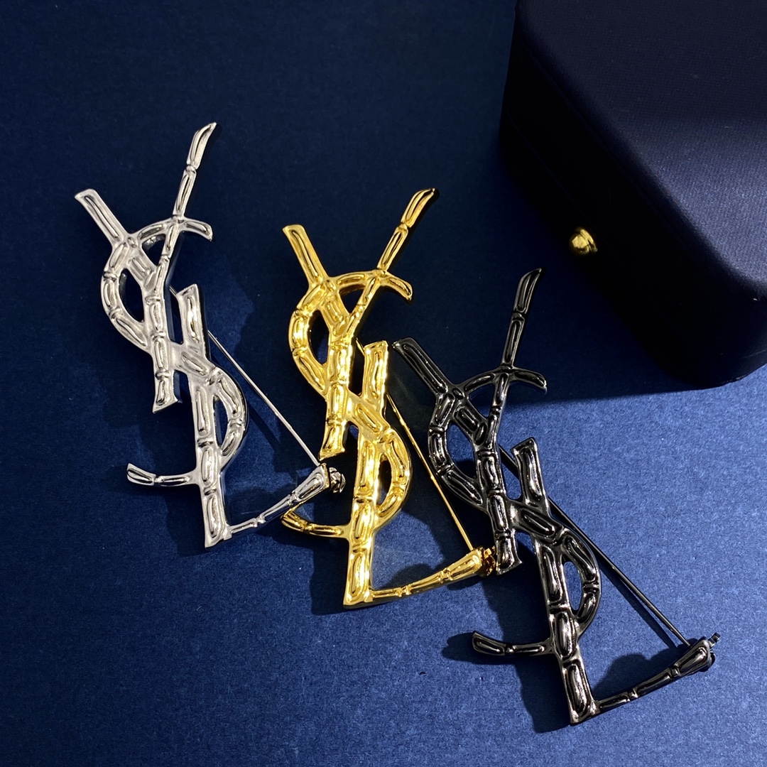 BYB041 Y opyum bamboo textured Brooch pin - ccjewelryacc