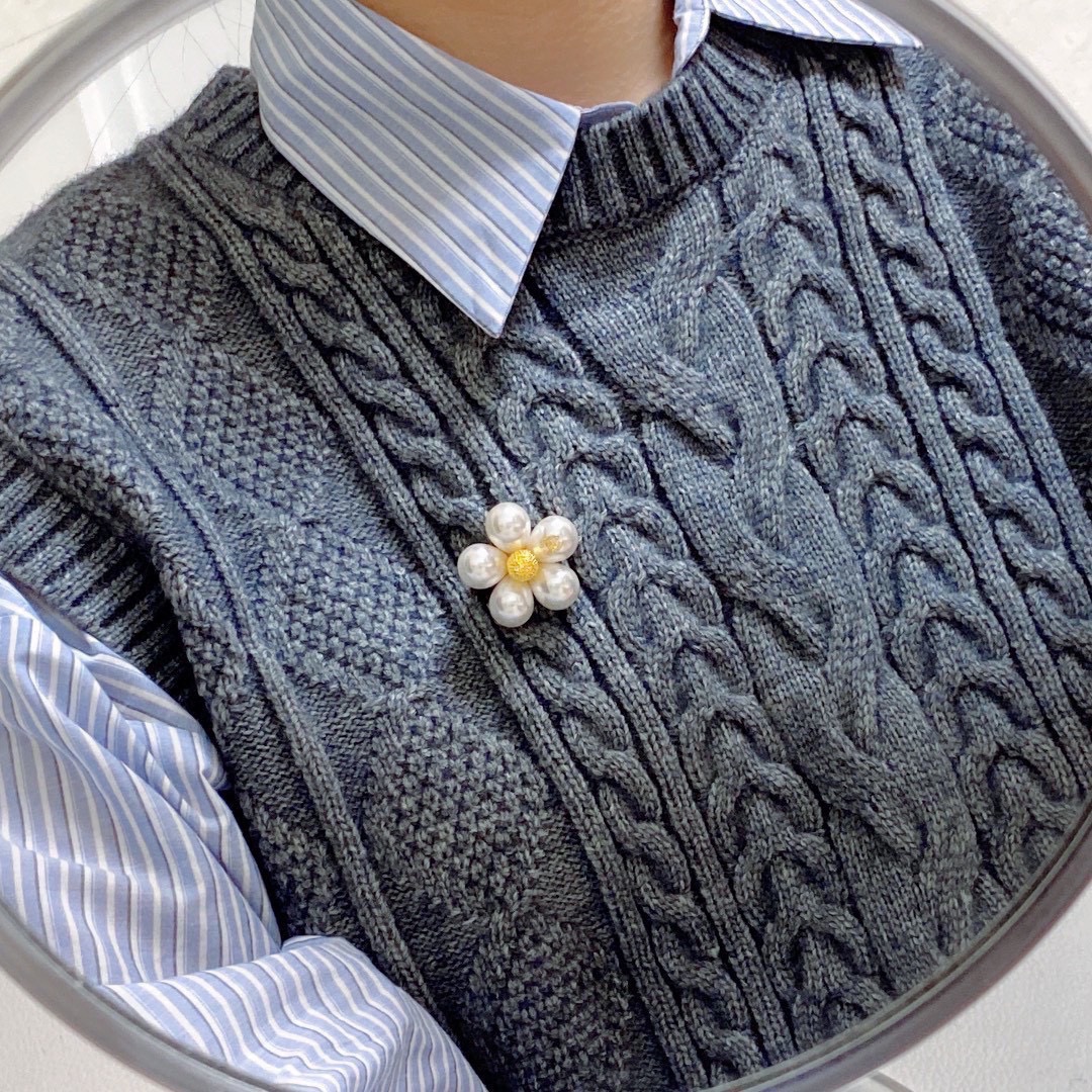 BCB390 CC pearl flower pin brooch - ccjewelryacc