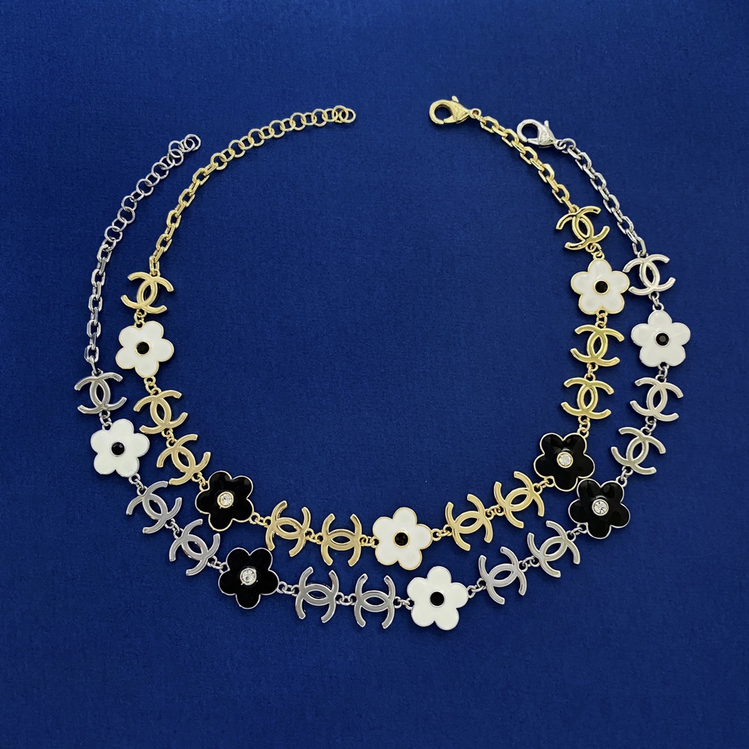 CCN241 CC flower Choker Necklace - ccjewelryacc