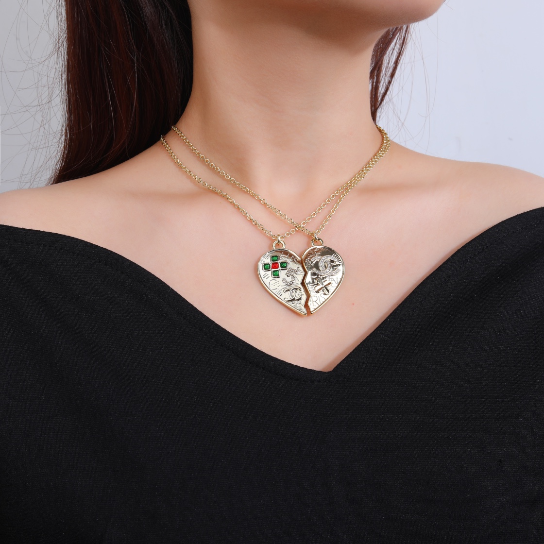 CCN458 CC Heart Magnetic necklace - ccjewelryacc