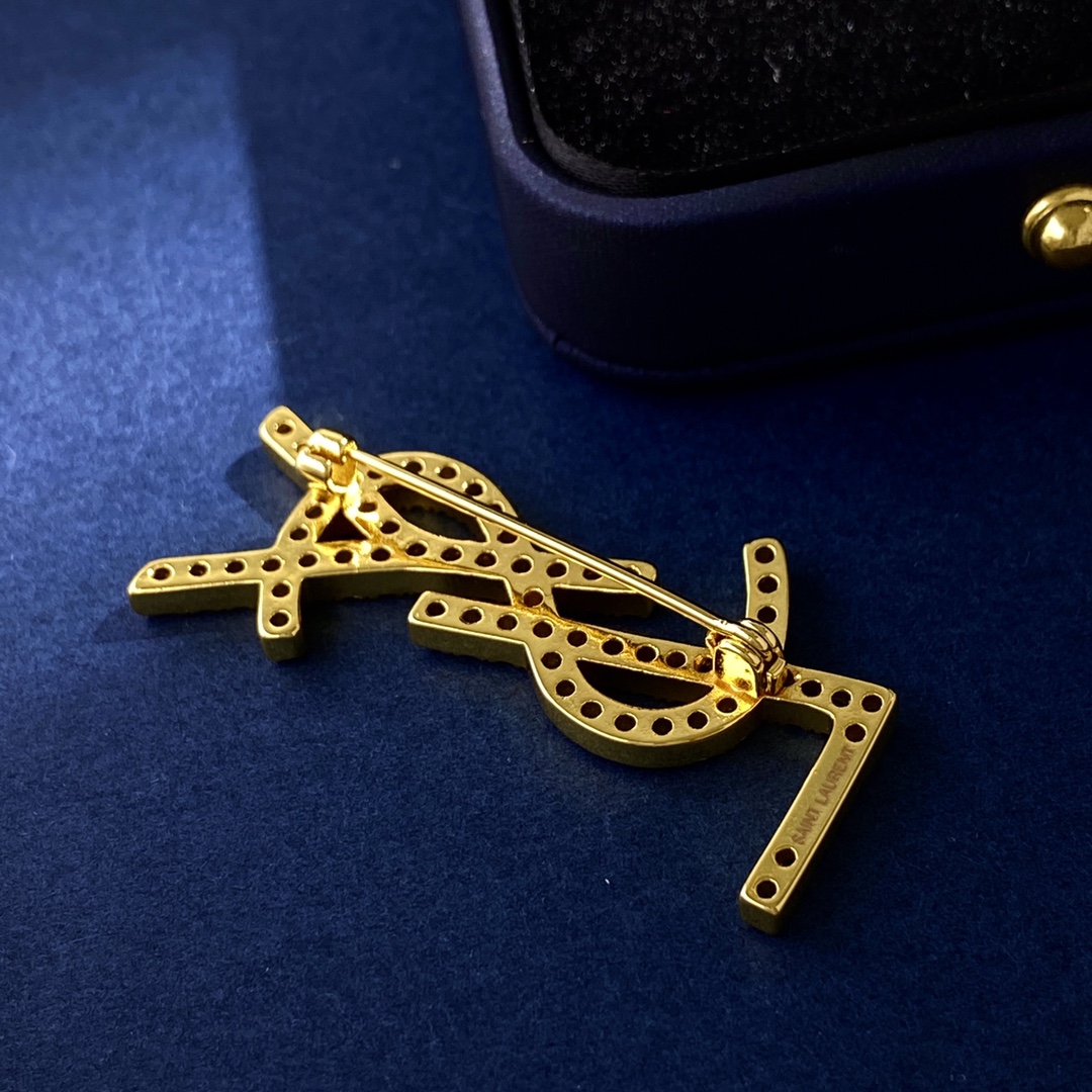 BYB047 Full crystal Y Letter brooch pin - ccjewelryacc