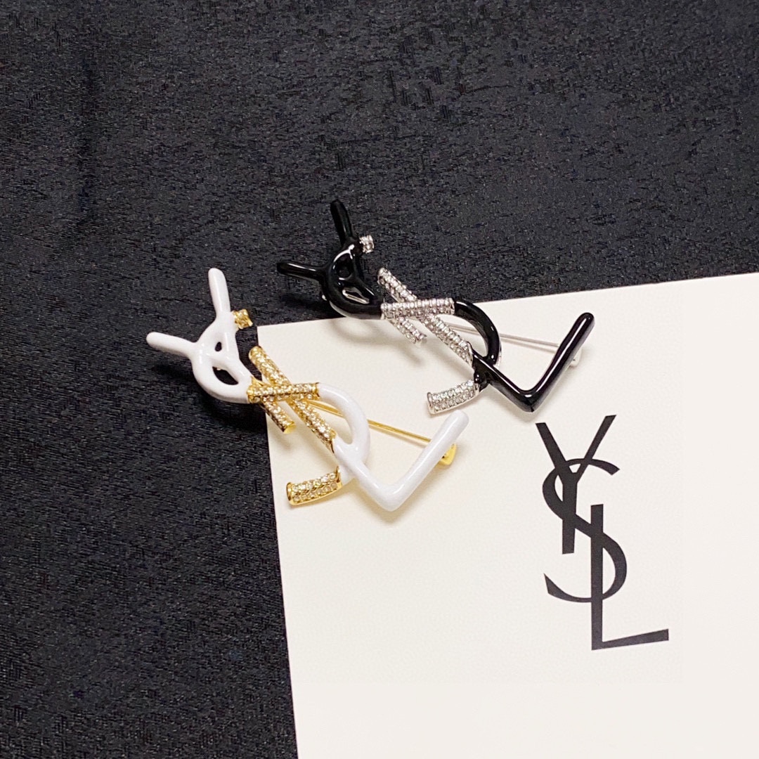 BYB031  LSY Logo Monogram Brooch Pin - ccjewelryacc
