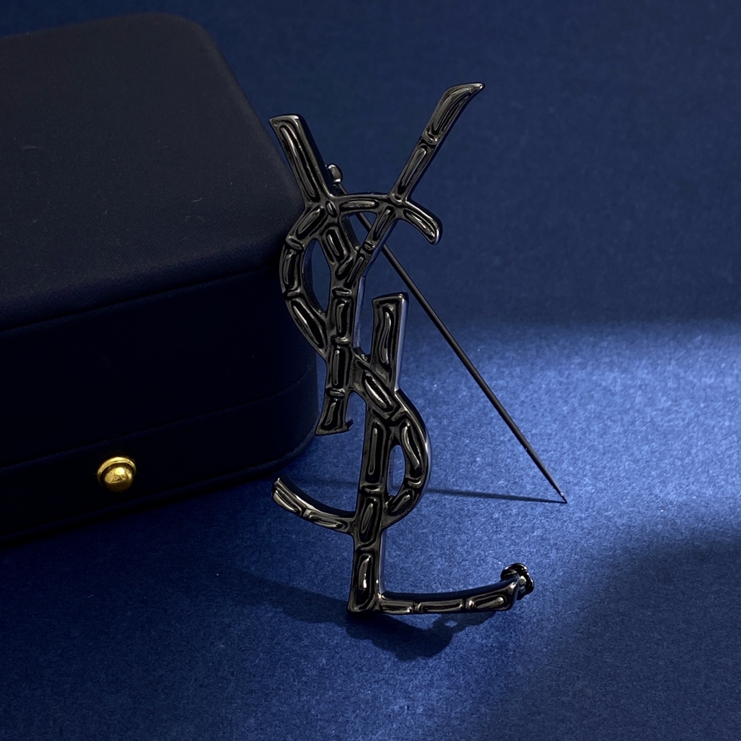 BYB041 Y opyum bamboo textured Brooch pin - ccjewelryacc