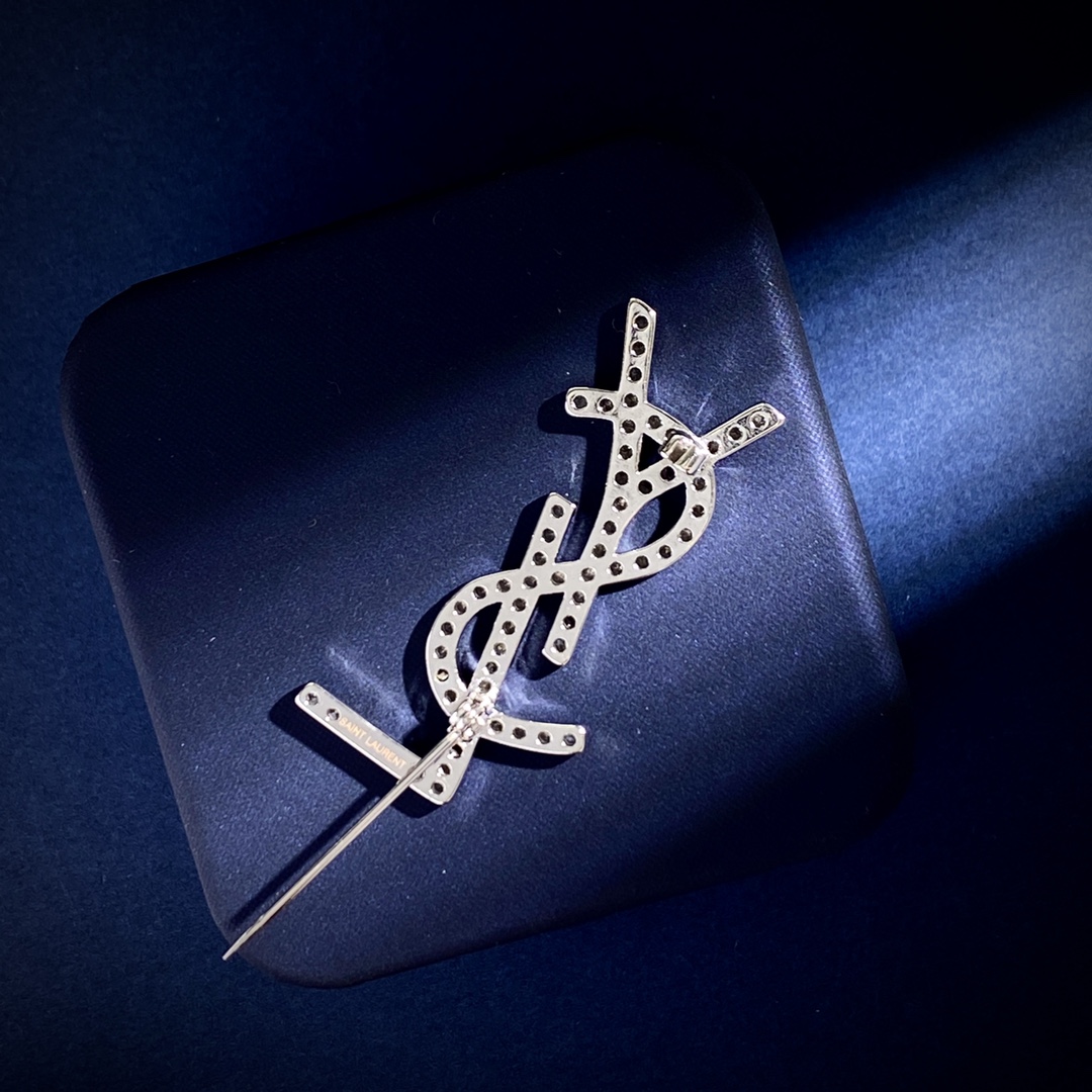 BYB047 Full crystal Y Letter brooch pin - ccjewelryacc