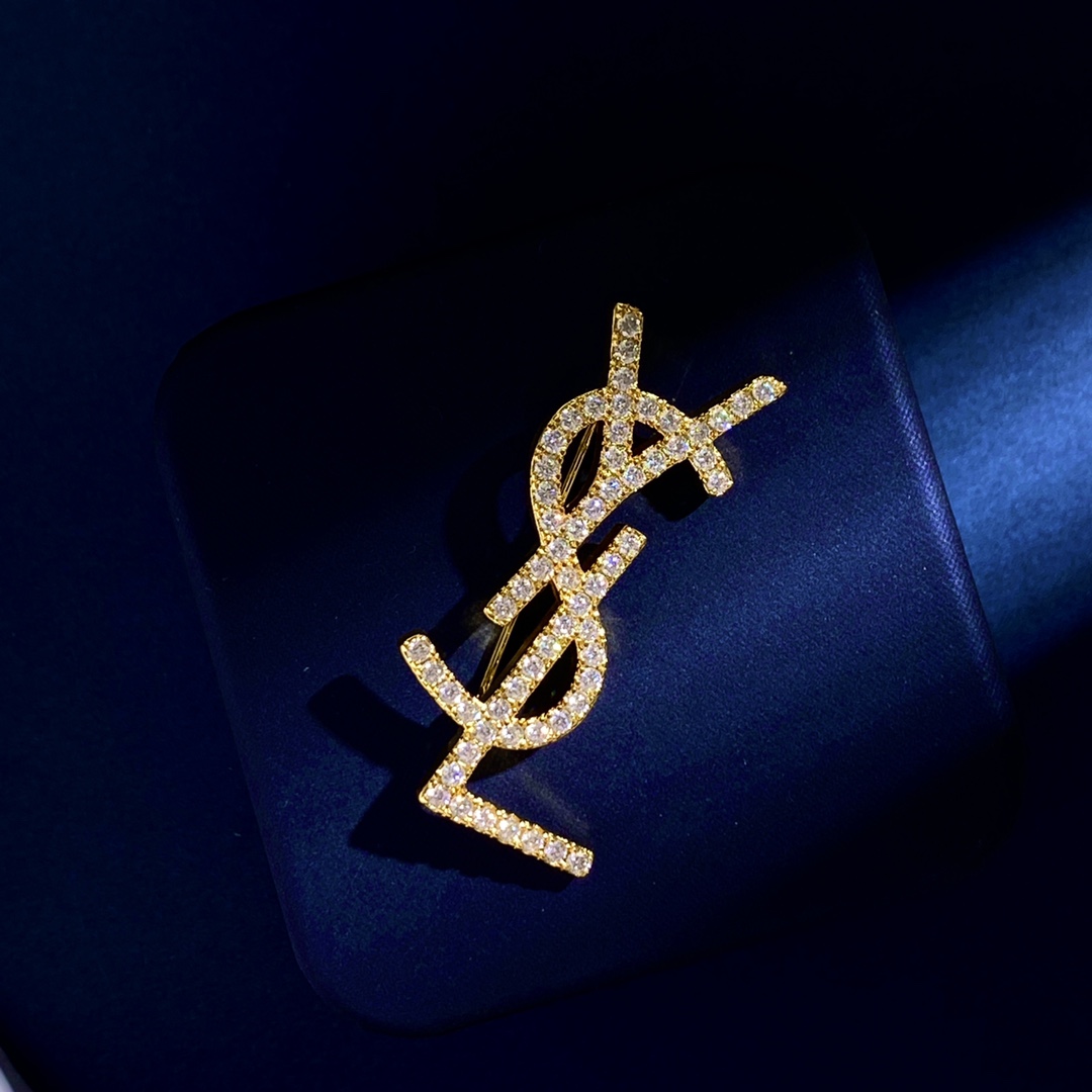 BYB047 Full crystal Y Letter brooch pin - ccjewelryacc